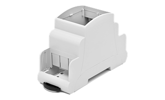 Caja carril DIN 2 mod. perfil alt. 53 con frontal gris