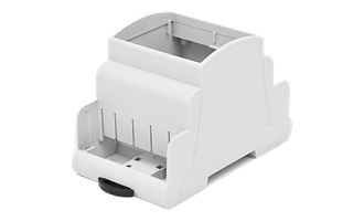 Caja carril DIN 3 mod. perfil alt. 53 con frontal gris