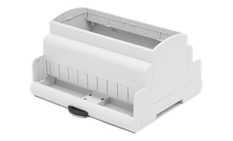 Caja carril DIN 6 mod. perfil alt. 53 con frontal gris