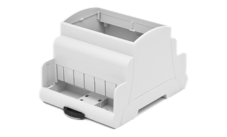 Caja carril DIN 4 mod. perfil alt. 53 con frontal transparente