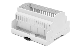Caja carril DIN 6mod. perfil alt. 53 con frontal gris