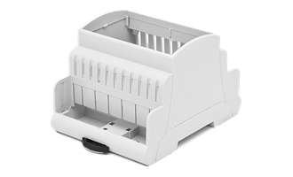 Caja carril DIN 4 mod. perfil alt. 53 con frontal transparente